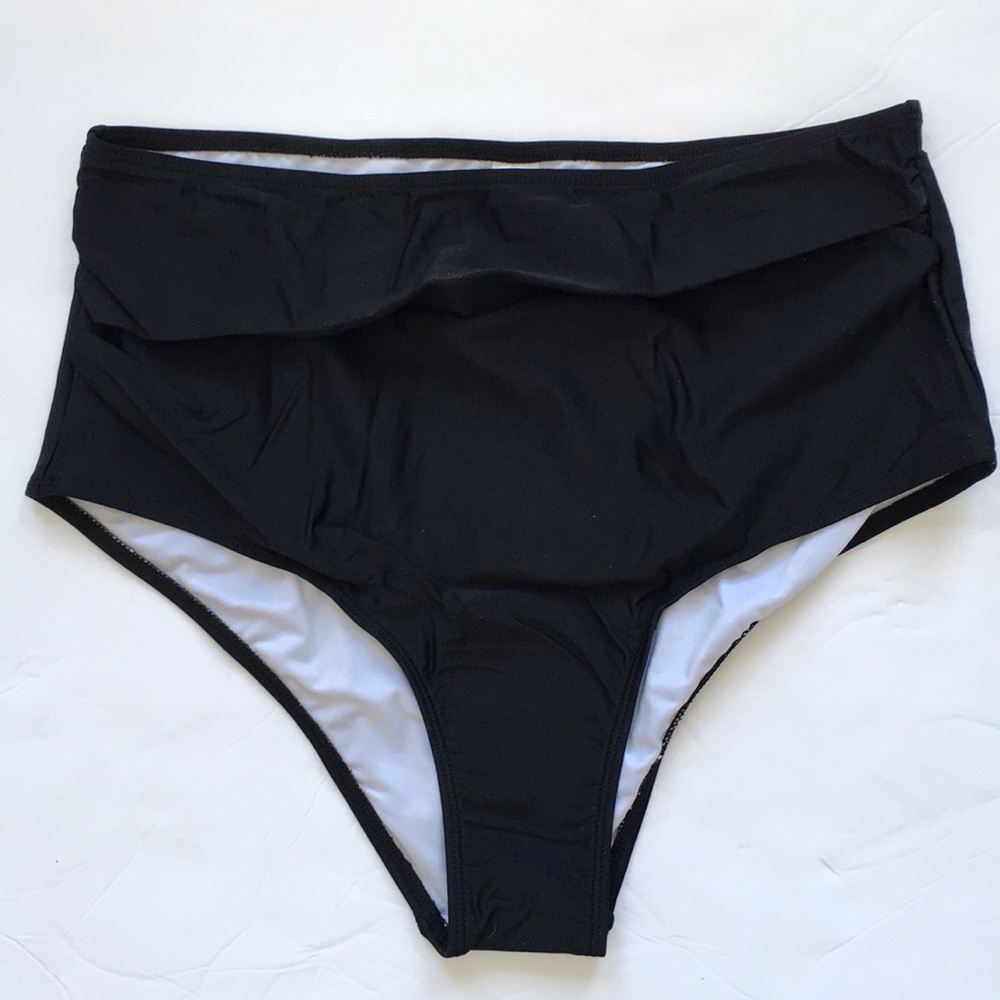 Coskaka Black High Waisted Swim Bottoms L